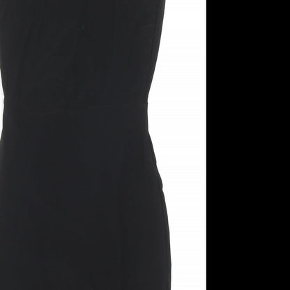 Boohoo Womens Black Polyester Bodycon Size 10 Halter Button