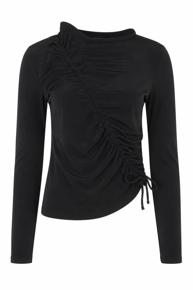 Womens UK Size 6 PRETTYLITTLETHING Black Basic Blouse