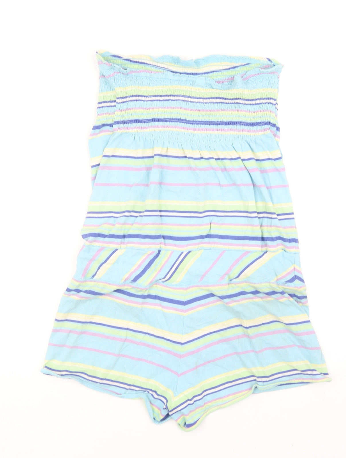 Just Jeans Girls Blue Striped Cotton Playsuit One-Piece Size S Pullover