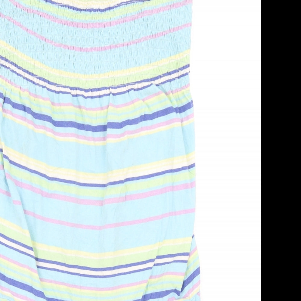 Just Jeans Girls Blue Striped Cotton Playsuit One-Piece Size S Pullover