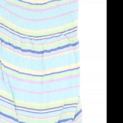 Just Jeans Girls Blue Striped Cotton Playsuit One-Piece Size S Pullover