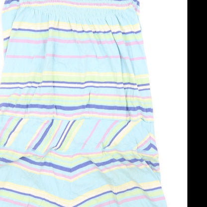 Just Jeans Girls Blue Striped Cotton Playsuit One-Piece Size S Pullover