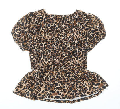 Womens UK Size S Zara Brown Basic Blouse