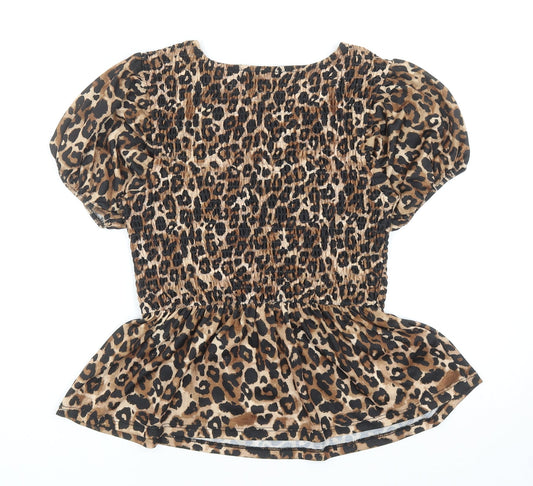 Womens UK Size S Zara Brown Basic Blouse
