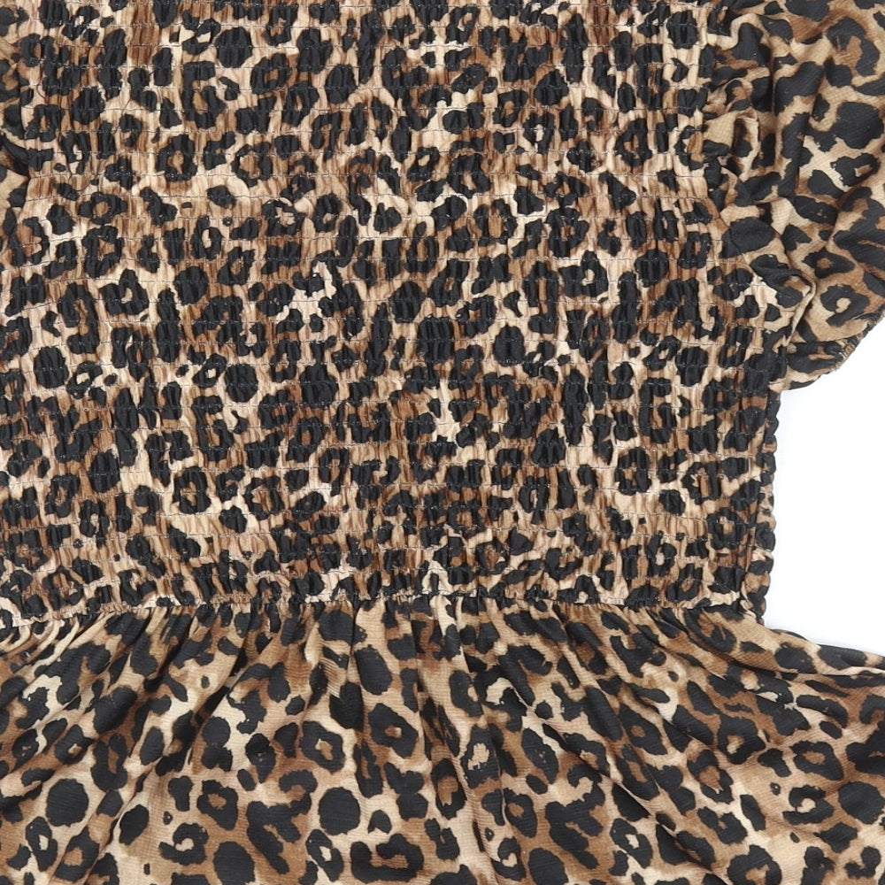 Womens UK Size S Zara Brown Basic Blouse