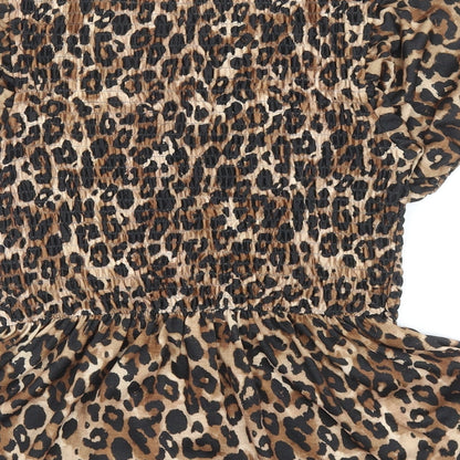 Womens UK Size S Zara Brown Basic Blouse