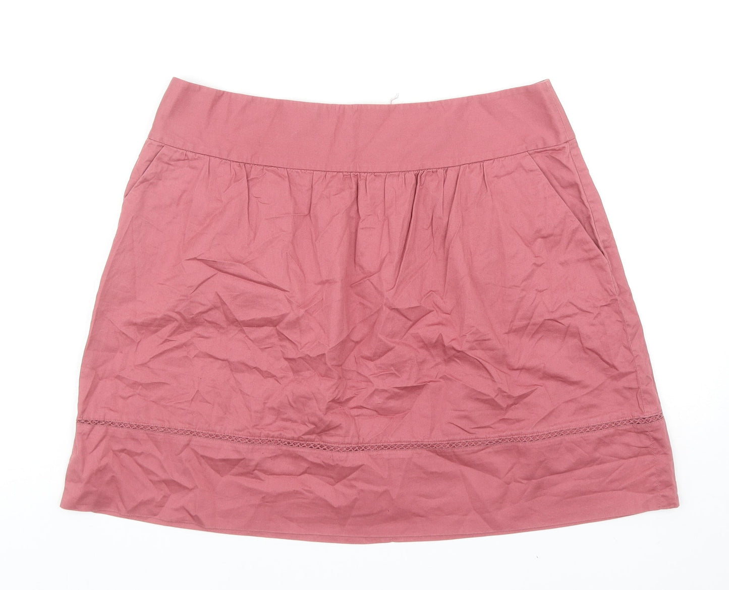 LOFT Womens Pink Cotton Mini Skirt Size 10 Zip