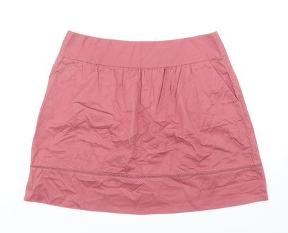 LOFT Womens Pink Cotton Mini Skirt Size 10 Zip