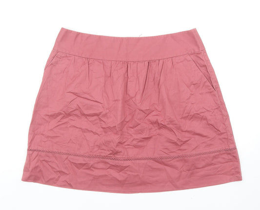LOFT Womens Pink Cotton Mini Skirt Size 10 Zip