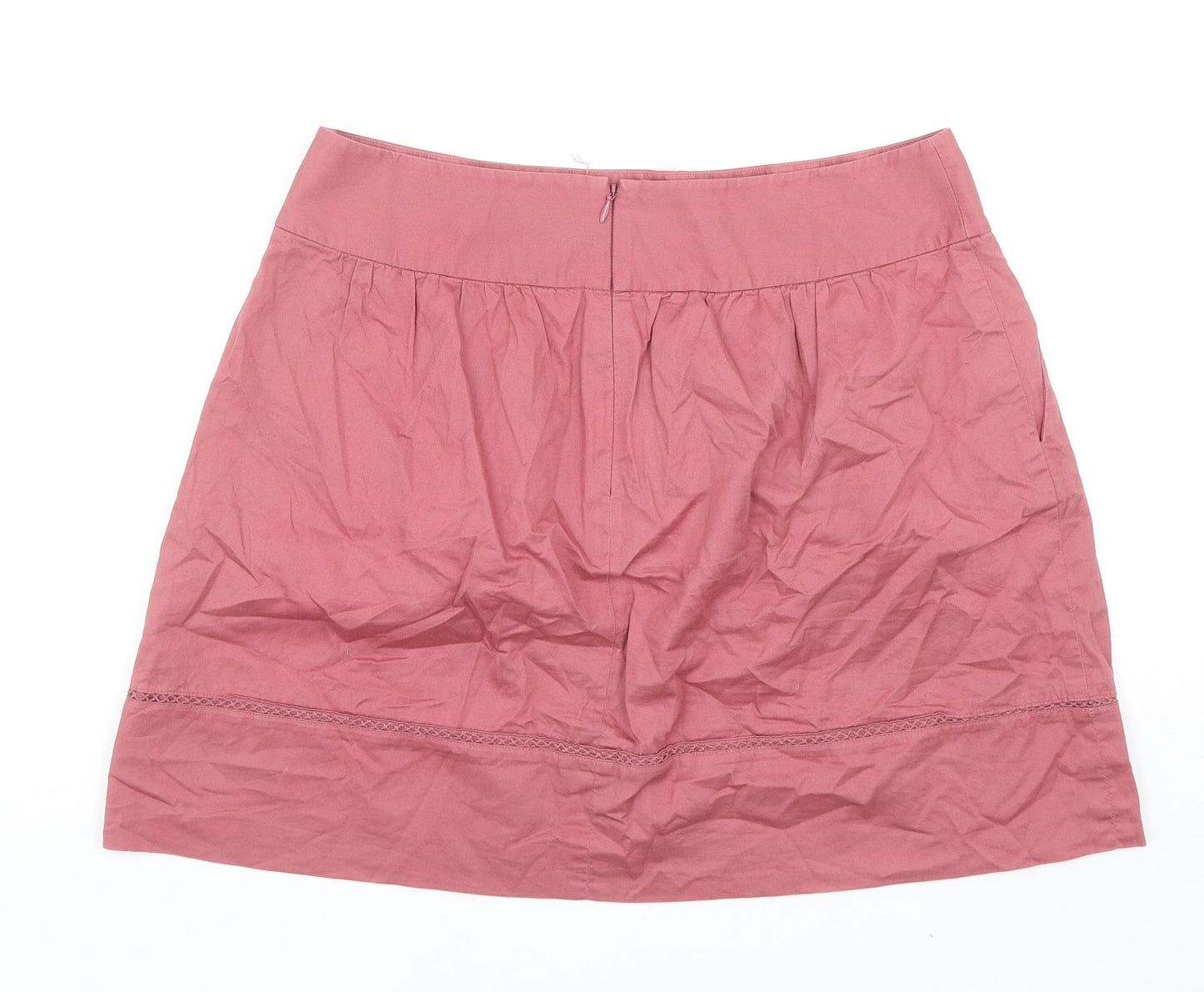 LOFT Womens Pink Cotton Mini Skirt Size 10 Zip