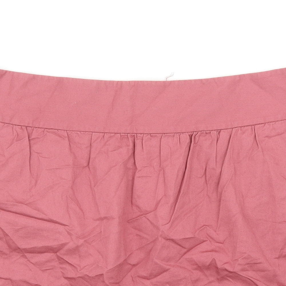 LOFT Womens Pink Cotton Mini Skirt Size 10 Zip