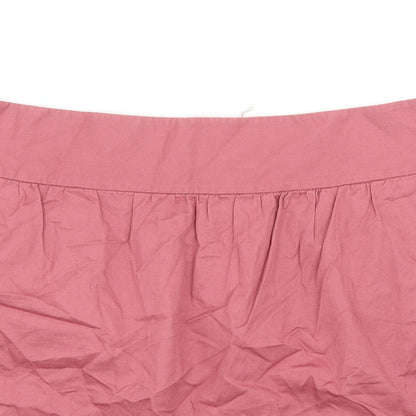 LOFT Womens Pink Cotton Mini Skirt Size 10 Zip