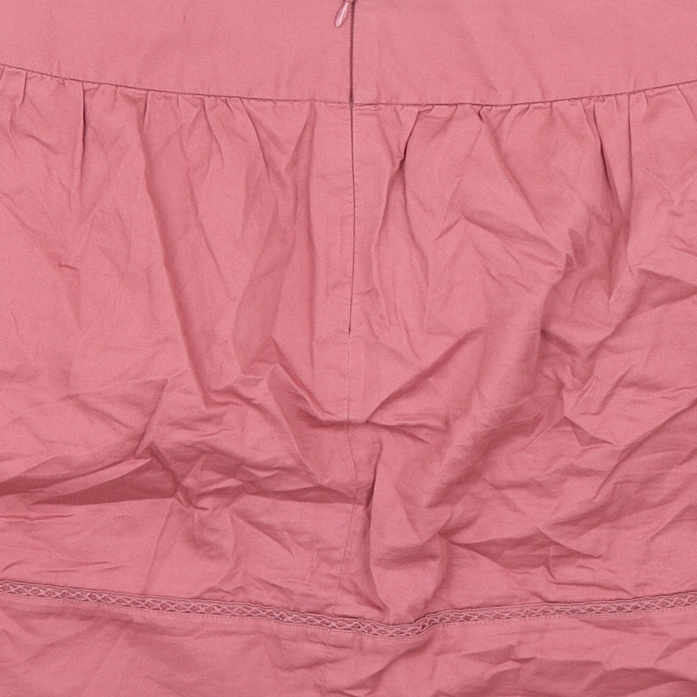 LOFT Womens Pink Cotton Mini Skirt Size 10 Zip