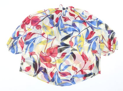 Womens UK Size 10 Peacocks Multicoloured Basic Blouse