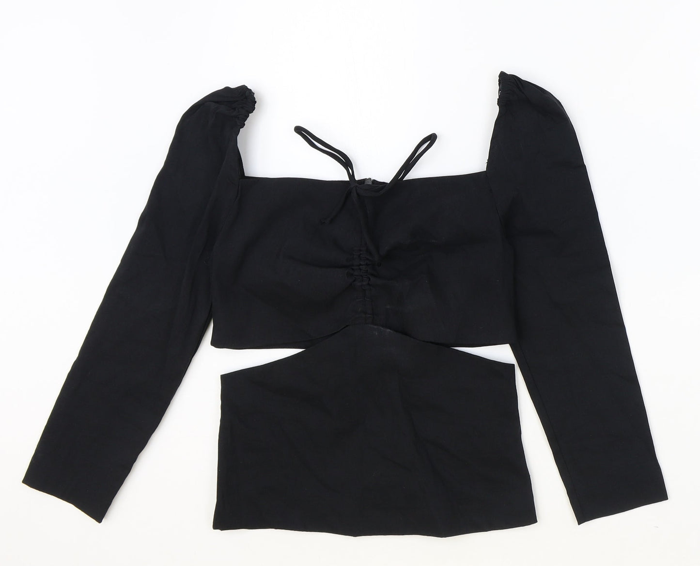 Womens UK Size XS Zara Black Basic Blouse