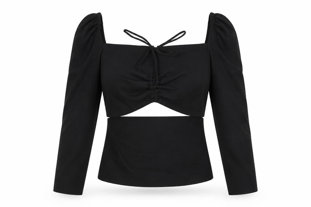 Womens UK Size XS Zara Black Basic Blouse
