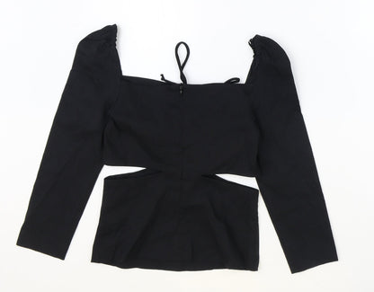 Womens UK Size XS Zara Black Basic Blouse