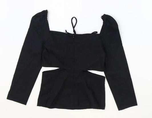 Womens UK Size XS Zara Black Basic Blouse