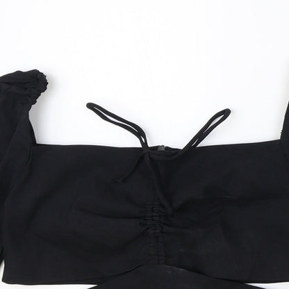 Womens UK Size XS Zara Black Basic Blouse