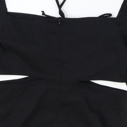 Womens UK Size XS Zara Black Basic Blouse