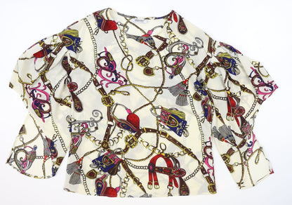 Womens UK Size M Urban mist Multicoloured Basic Blouse