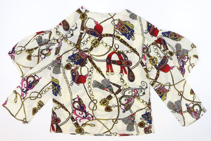 Womens UK Size M Urban mist Multicoloured Basic Blouse