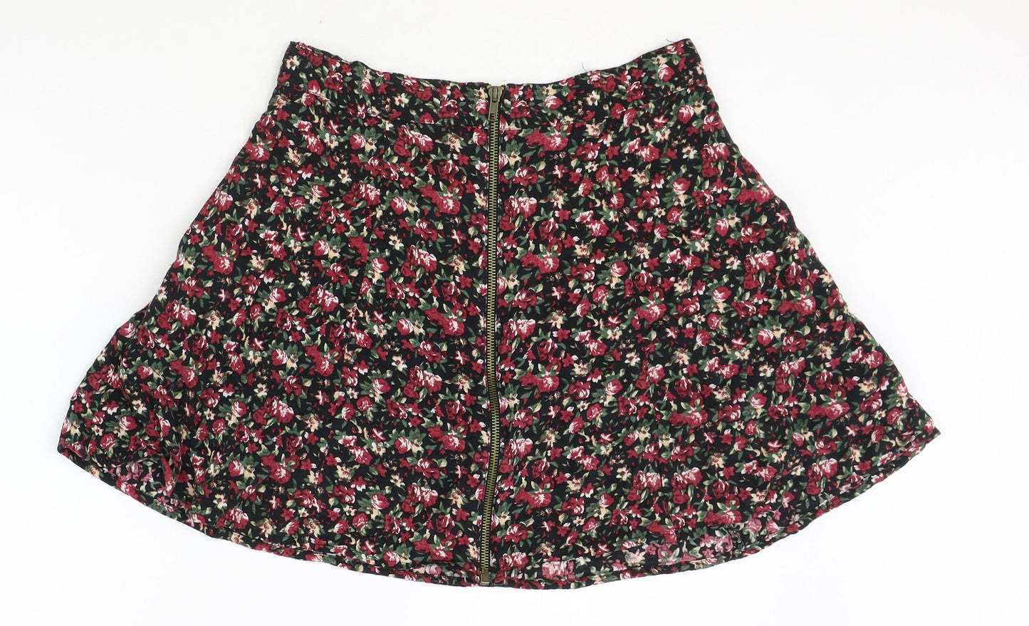 pers and needles Womens Multicoloured Floral Viscose A-Line Skirt Size L Button