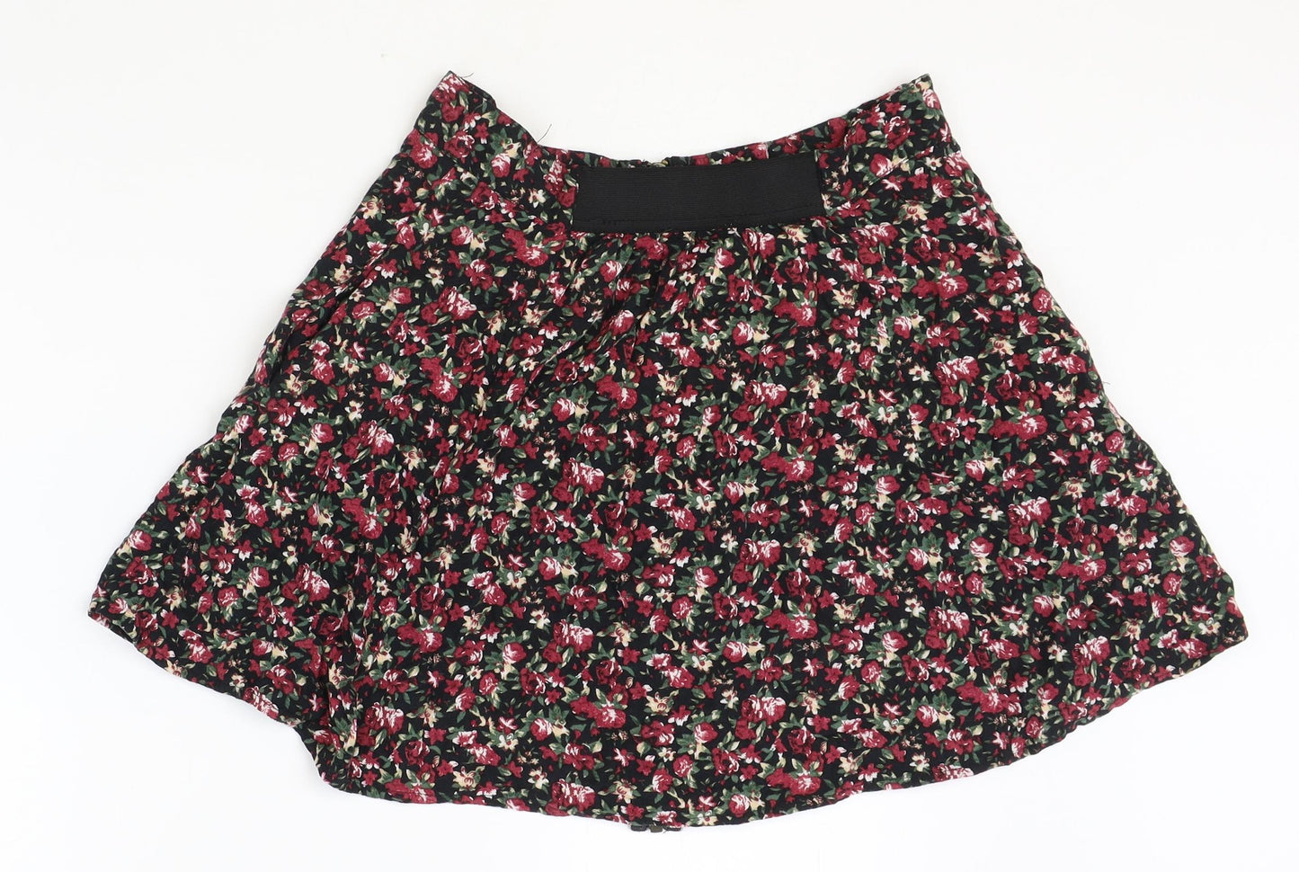 pers and needles Womens Multicoloured Floral Viscose A-Line Skirt Size L Button