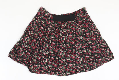 pers and needles Womens Multicoloured Floral Viscose A-Line Skirt Size L Button