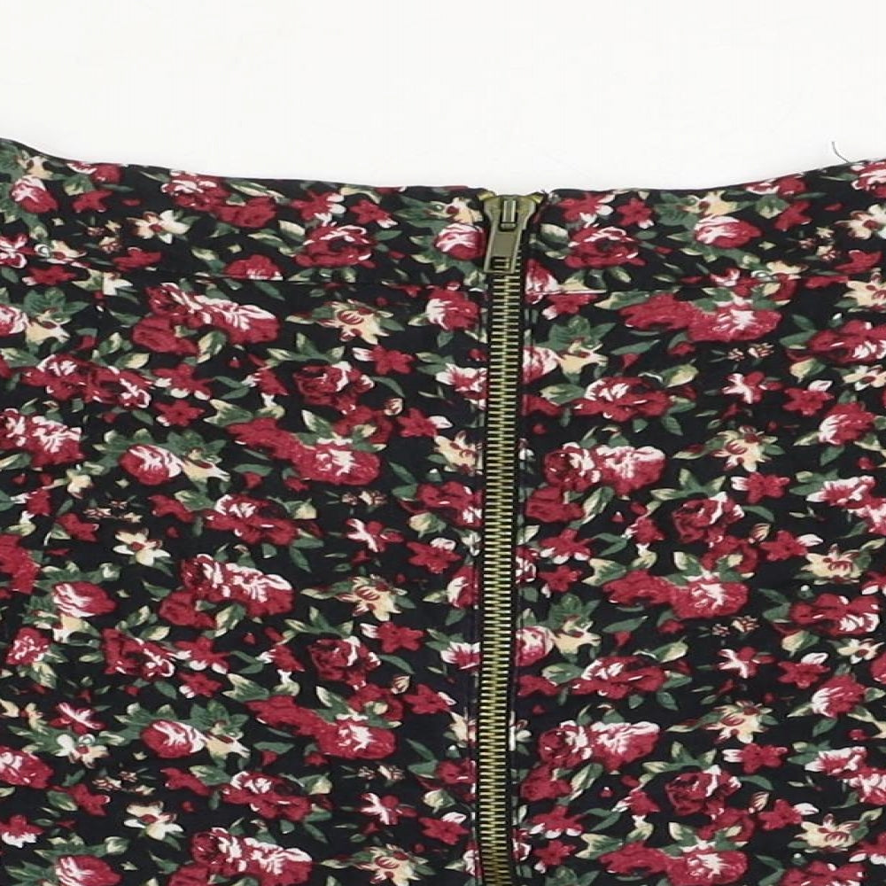 pers and needles Womens Multicoloured Floral Viscose A-Line Skirt Size L Button