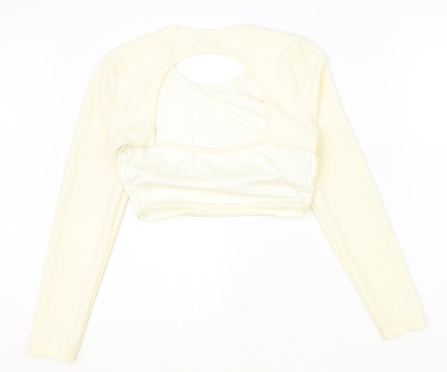 Womens UK Size M Zara Ivory Cropped Blouse