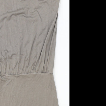 Supertrash Womens Brown Viscose Mini Size XS Boat Neck Pullover