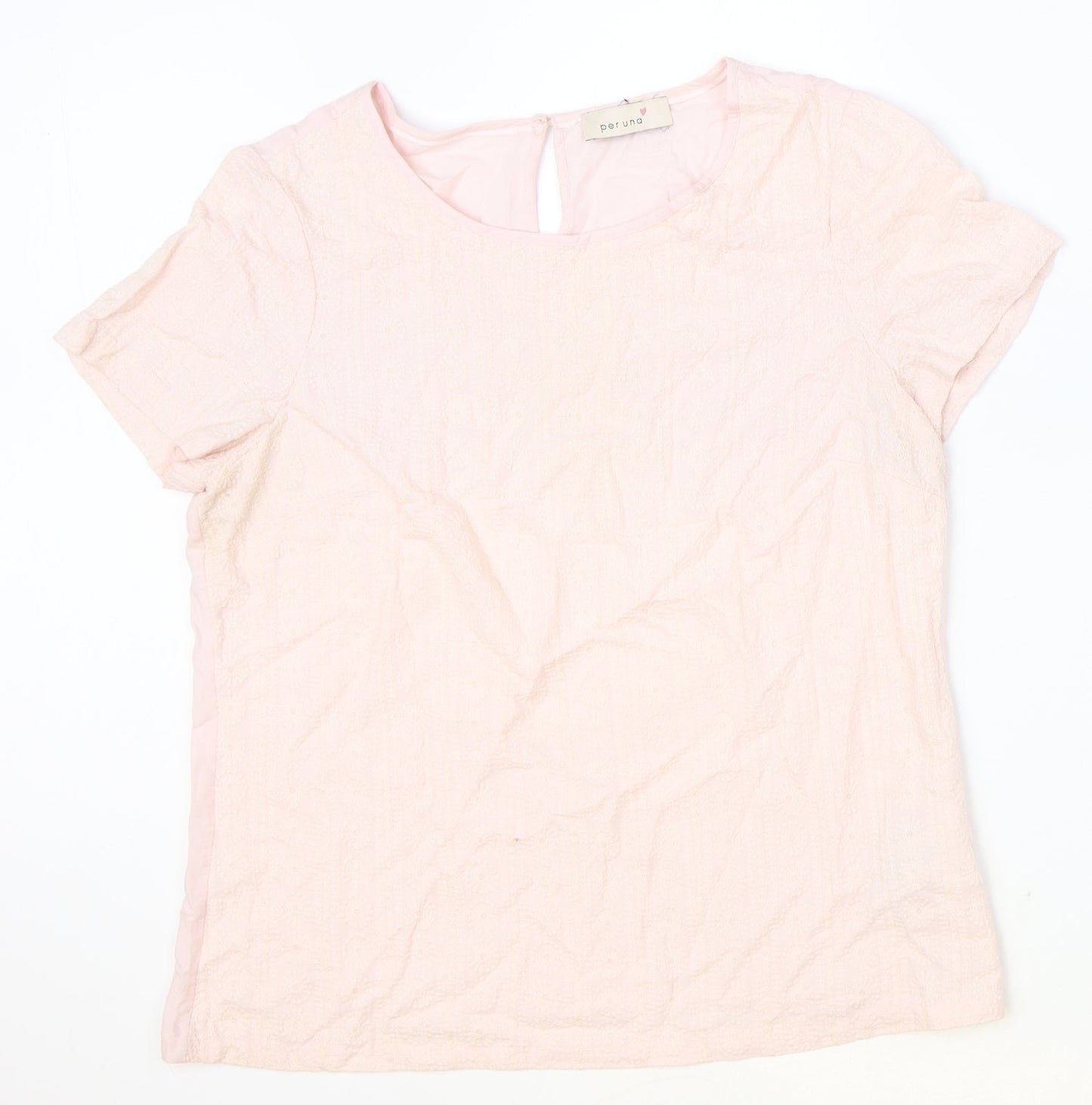 Womens UK Size 12 Per Una Pink Basic T-Shirt
