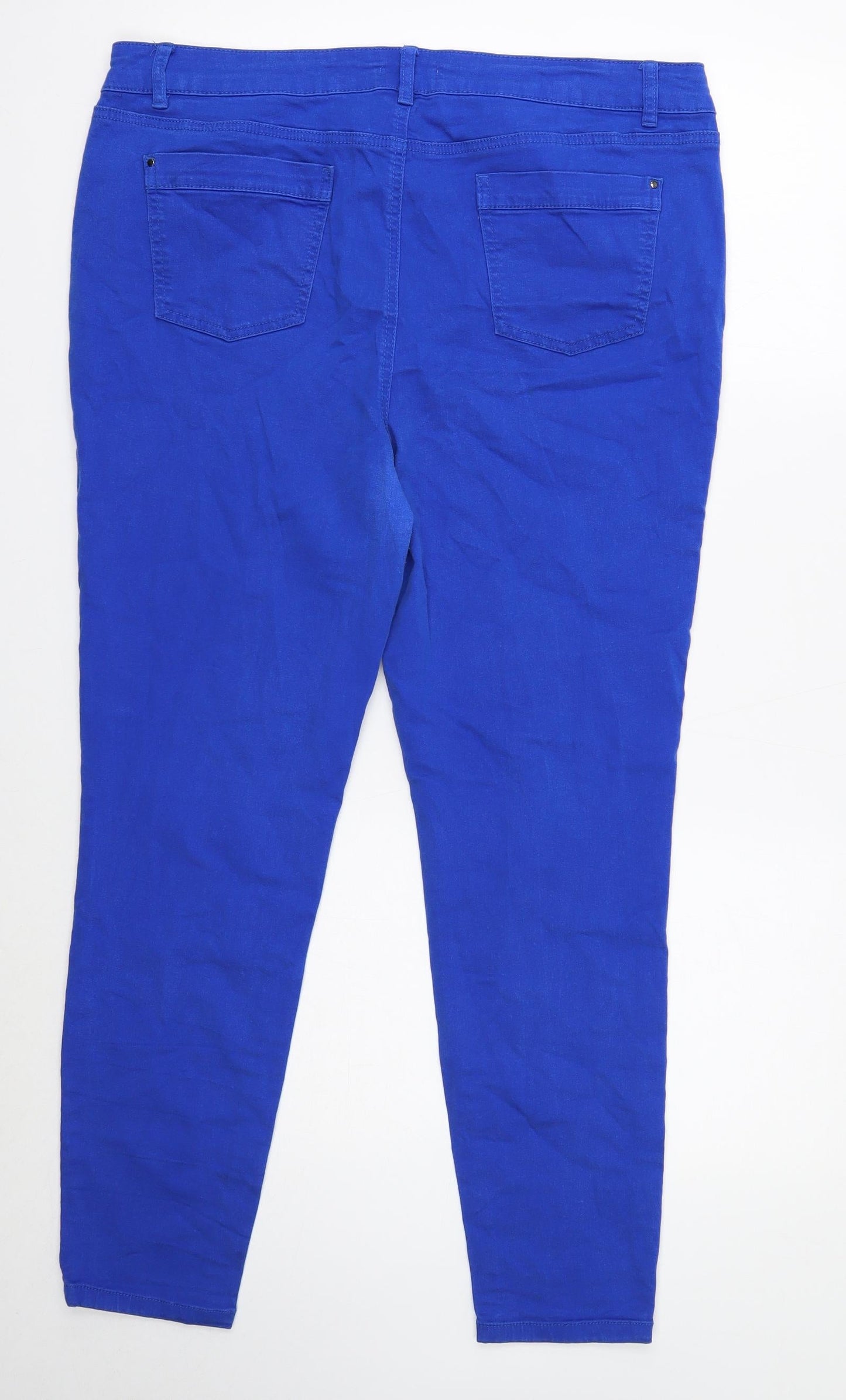 TU Womens Blue Cotton Skinny Jeans Size 2XS Regular Button