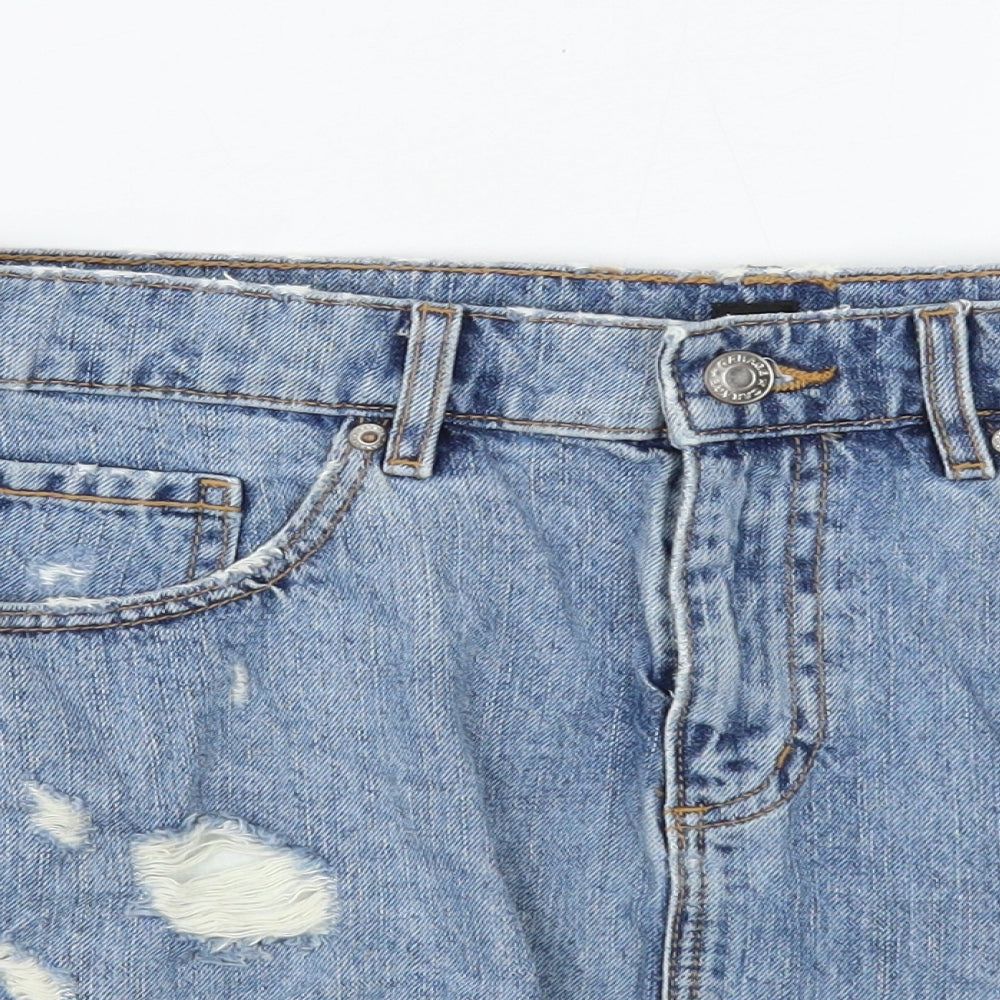 Womens UK Size S Preworn Mini Denim Skirt