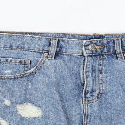 Womens UK Size S Preworn Mini Denim Skirt