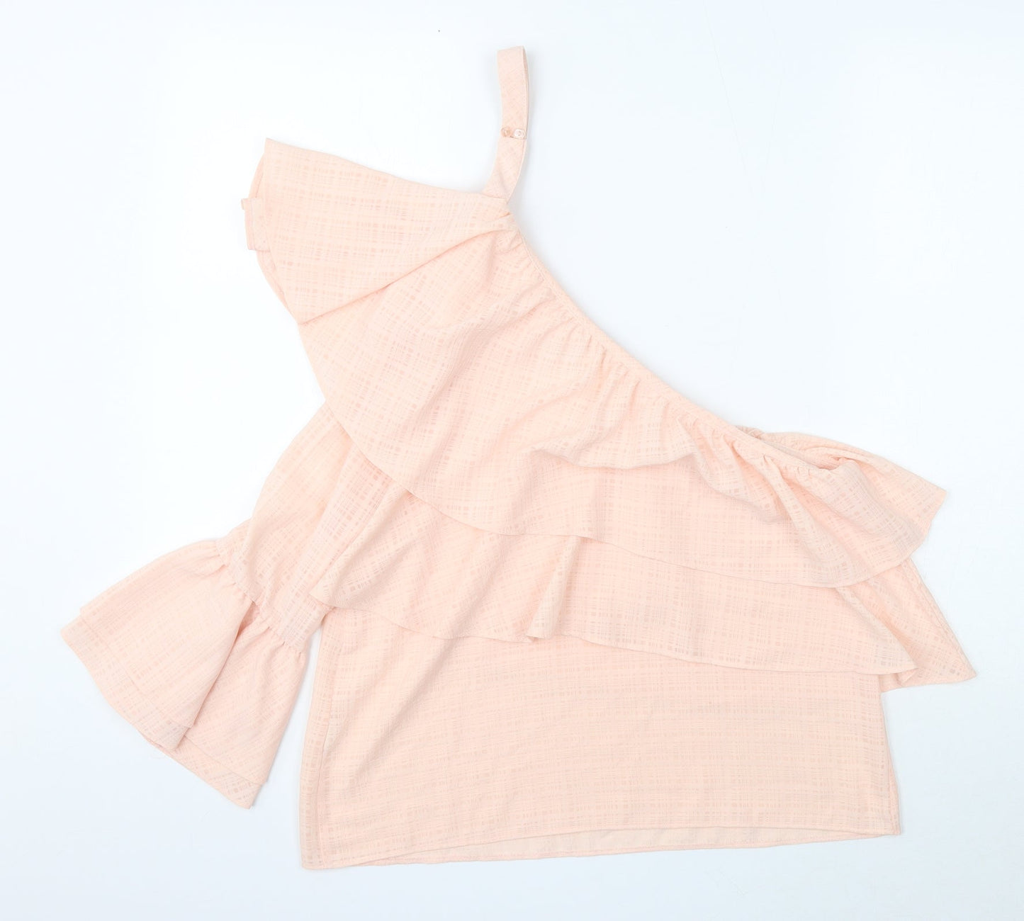 Atmosphere Womens Pink Polyester Basic Blouse Size 10 One Shoulder