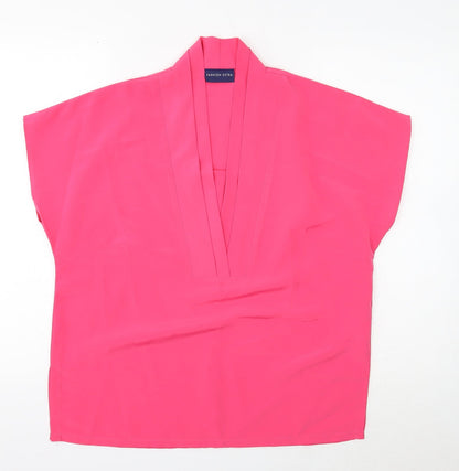Womens UK Size 14 FASHION EXTRA Pink Basic Blouse