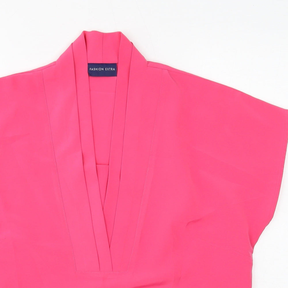 Womens UK Size 14 FASHION EXTRA Pink Basic Blouse