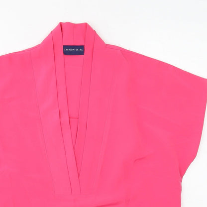 Womens UK Size 14 FASHION EXTRA Pink Basic Blouse