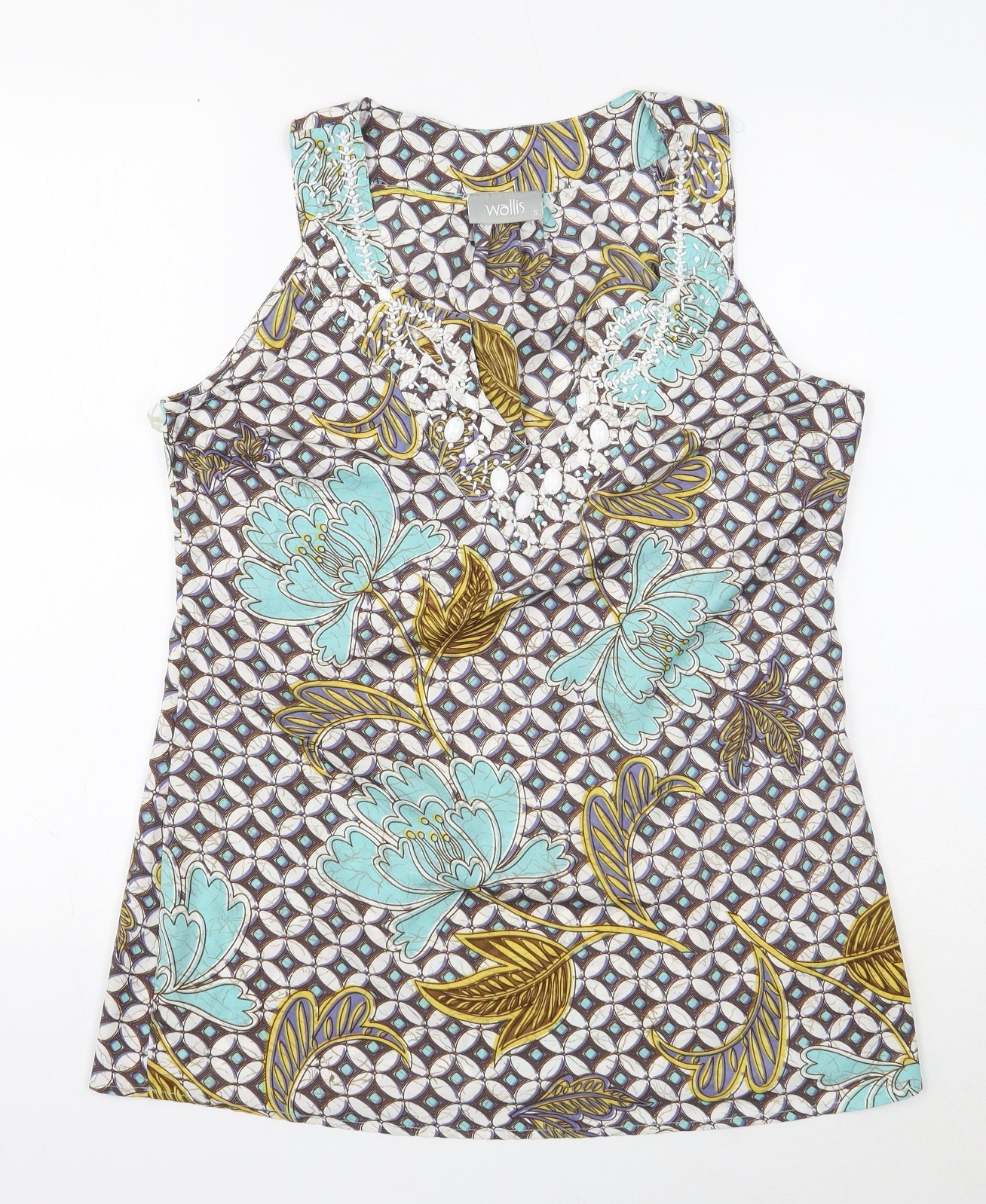 Womens UK Size S Wallis Multicoloured Basic Tank
