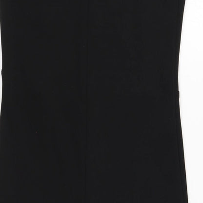 Missguided Womens Black Polyester Mini Size 8 V-Neck Zip - Lace Detail