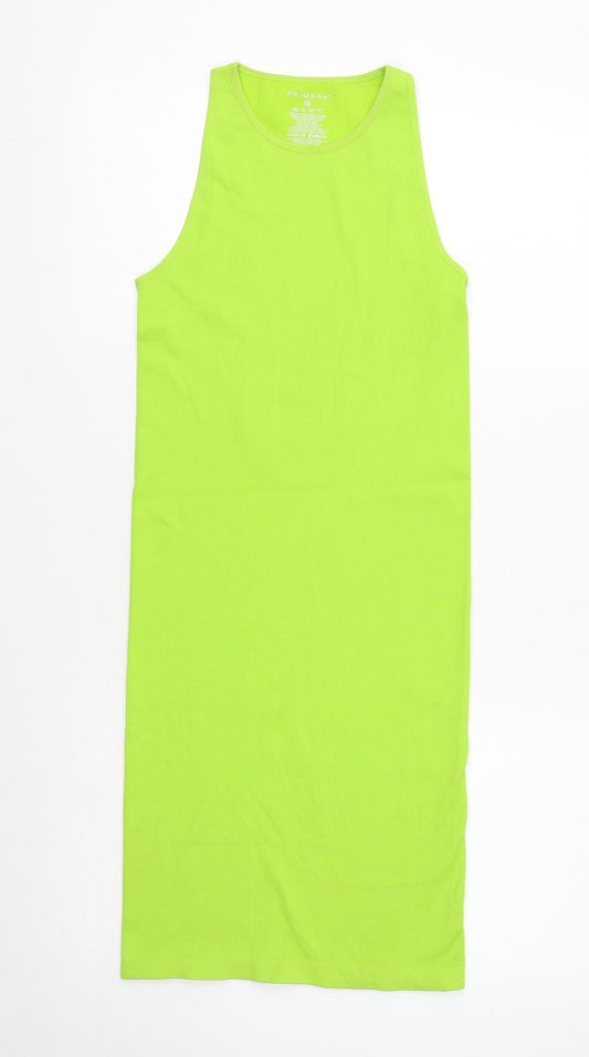Primark Womens Green Nylon Bodycon Size 6 Scoop Neck Pullover