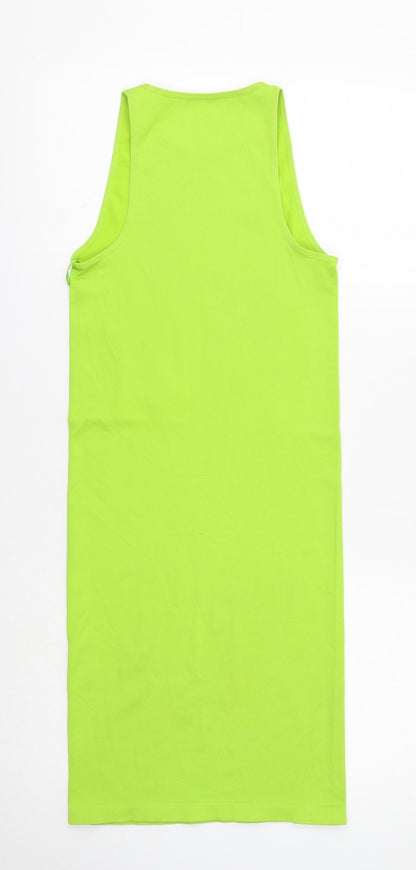 Primark Womens Green Nylon Bodycon Size 6 Scoop Neck Pullover