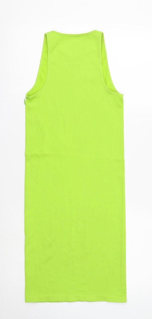 Primark Womens Green Nylon Bodycon Size 6 Scoop Neck Pullover