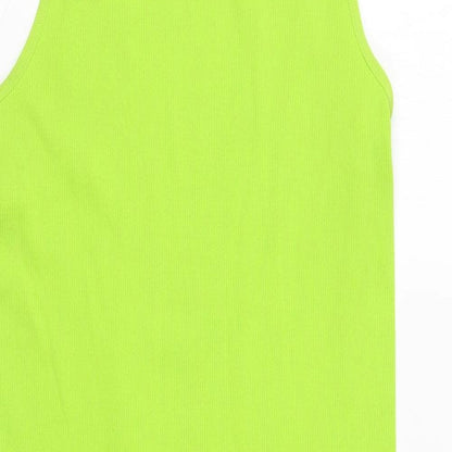 Primark Womens Green Nylon Bodycon Size 6 Scoop Neck Pullover