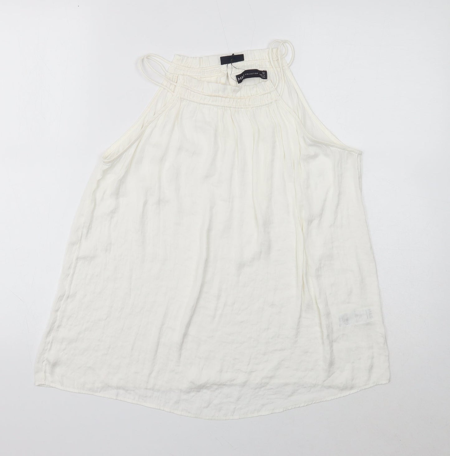 Womens UK Size 12 Marks and Spencer Ivory Basic Tank