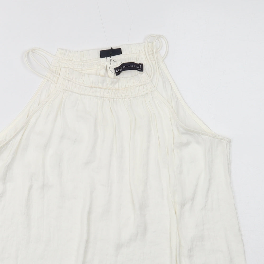 Womens UK Size 12 Marks and Spencer Ivory Basic Tank