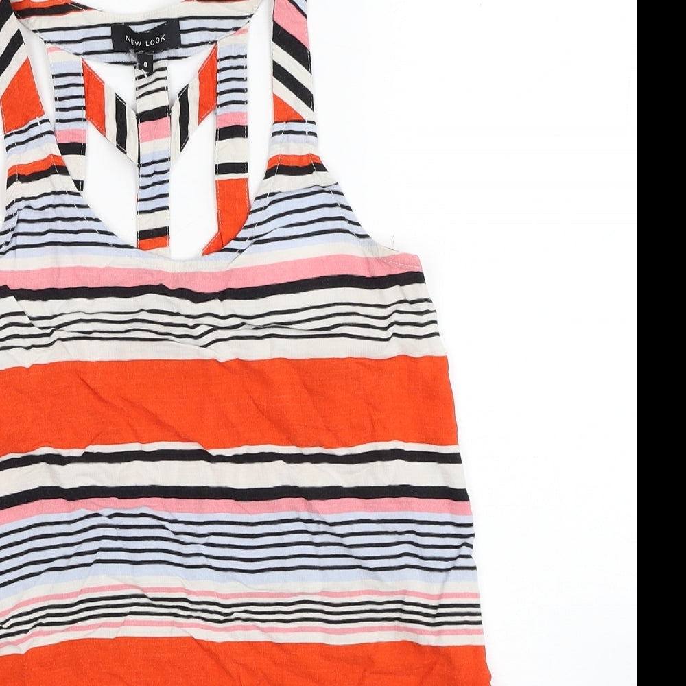 Womens UK Size 8 New Look Multicoloured Basic Tank