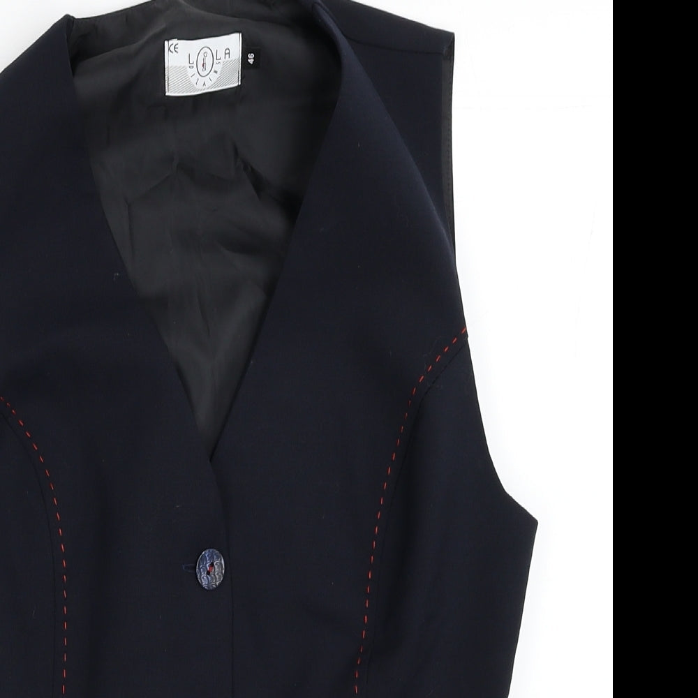 Lola Mens Blue Polyester Jacket Suit Waistcoat Size 36